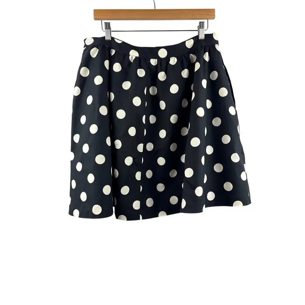 Women’s CeCe Size 14 Black w/ White Polka Dots Bubnle Skirt